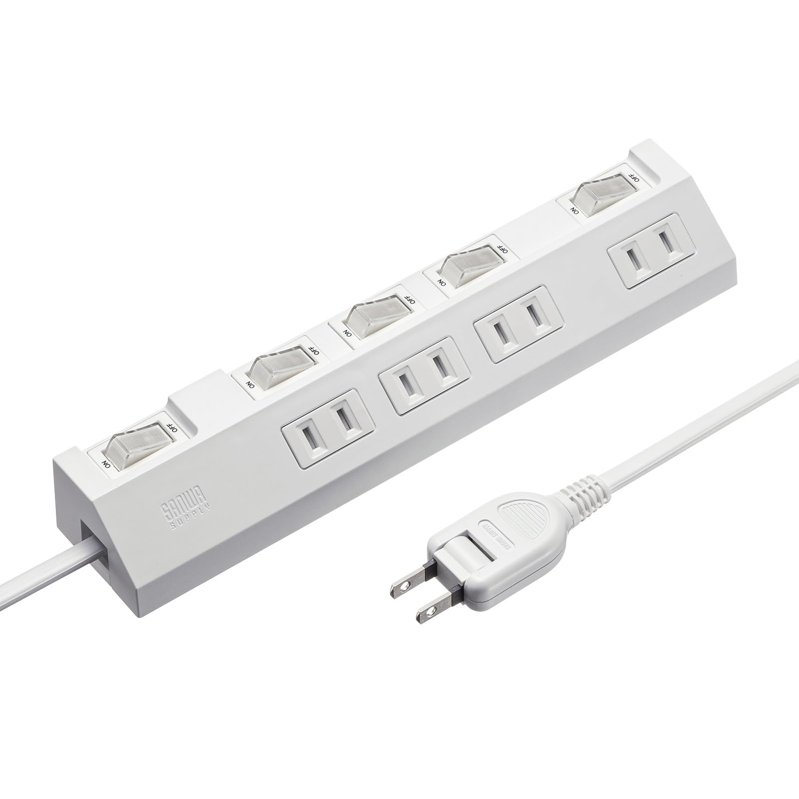 Amazon.co.jp: サンワサプライ 電源タップ 4個口・2ピン(1m) 節電 個別